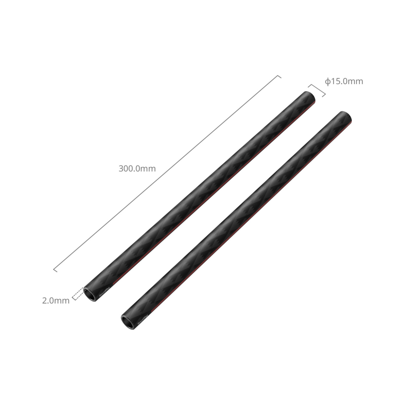 Rods Par 12" (300mm) - 15mm Φ Fibra carbono